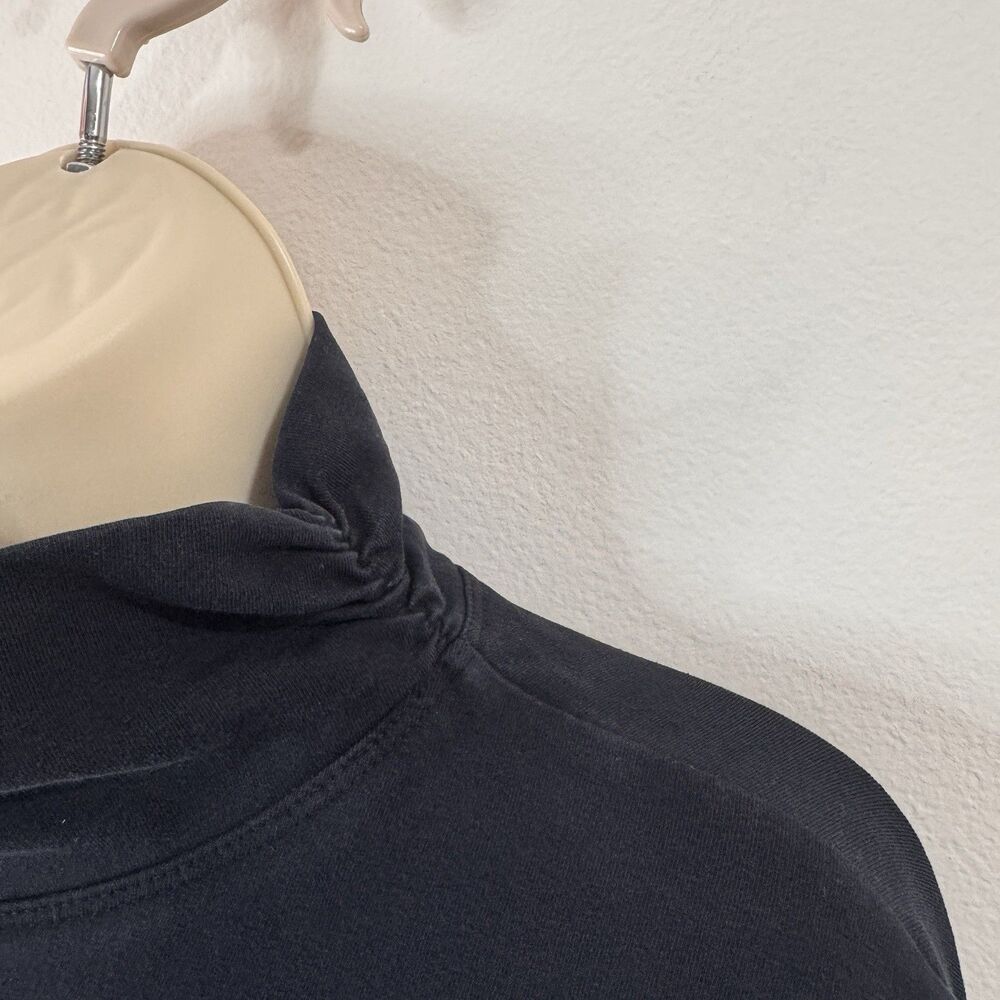 North Star Base Sweatshirt M Black Pullover Mock Neck Ruched Cotton Stretch USA - Picture 4 of 10